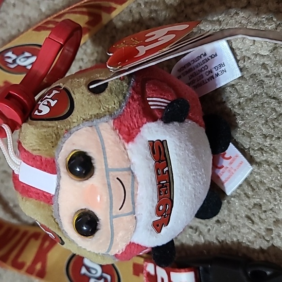 San Francisco 49ers Red and Gold Lanyard with TY Plush Toy-NFL - Picture 2 of 3
